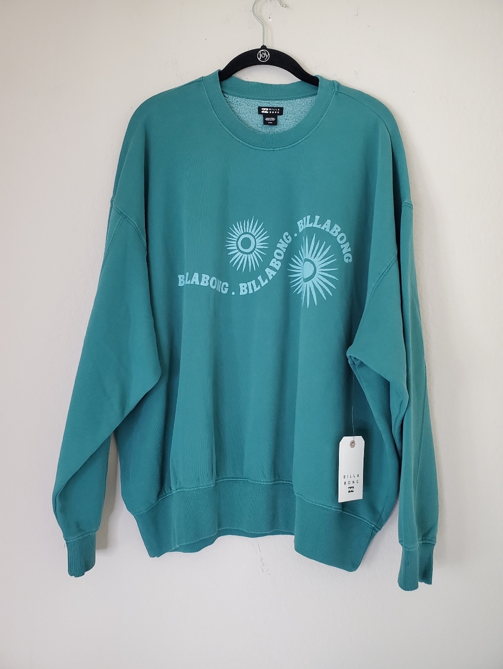 NEW Billabong Time For Kendal Crew Sweater Evergreen Womens Sz L Summer
